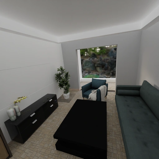 Synthetic apartment: 32 reconstruction input views